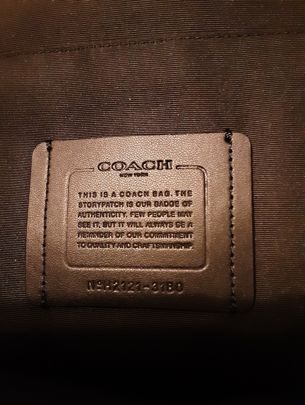 Coach Black Leather Sling Backpack with Brown and Dark Gray Stripes - Picture 3 of 8
